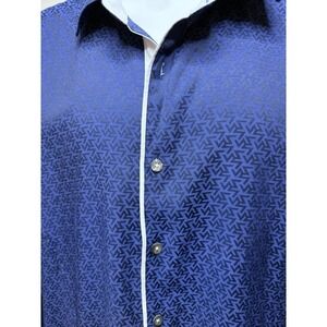 Barabas Signature Mens Size Large Blue Button Down Dress Shirt‎